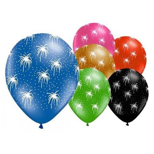 Tűzijáték Fireworks léggömb, lufi 6 db-os 11 inch (27,5 cm)