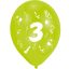 Happy Birthday 3 Ribbon léggömb, lufi 8 db-os 10 inch (25,4cm)