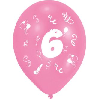   Happy Birthday 6 Ribbon léggömb, lufi 8 db-os 10 inch (25,4cm)