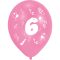Happy Birthday 6 Ribbon léggömb, lufi 8 db-os 10 inch (25,4cm)