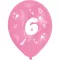 Happy Birthday 6 Ribbon léggömb, lufi 8 db-os 10 inch (25,4cm)