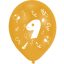 Happy Birthday 9 Ribbon léggömb, lufi 8 db-os 10 inch (25,4cm)