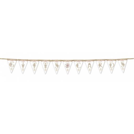 Esküvői Gifts & Cards zászlófüzér 240 cm