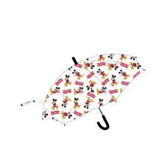   Disney Mickey Raindrops gyerek félautomata átlátszó esernyő Ø74 cm