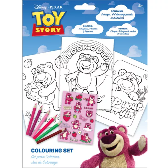 Disney Játékháború Lotso Strawberry színező szett matricával Disney Játékháború Lotso Strawberry színező szett matricával