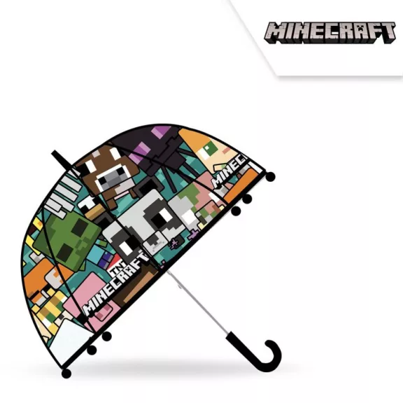 Minecraft Creeper-Storm gyerek átlátszó félautomata esernyő Ø70 cm