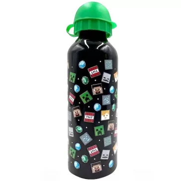 Minecraft Black alumínium kulacs ivókupakkal 500 ml