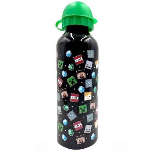 Minecraft Black alumínium kulacs ivókupakkal 500 ml