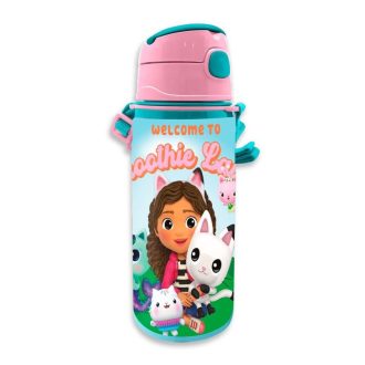   Gabi babaháza Smoothie Land alumínium szívószálas kulacs akasztóval 600 ml