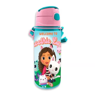   Gabi babaháza Smoothie Land alumínium szívószálas kulacs akasztóval 600 ml