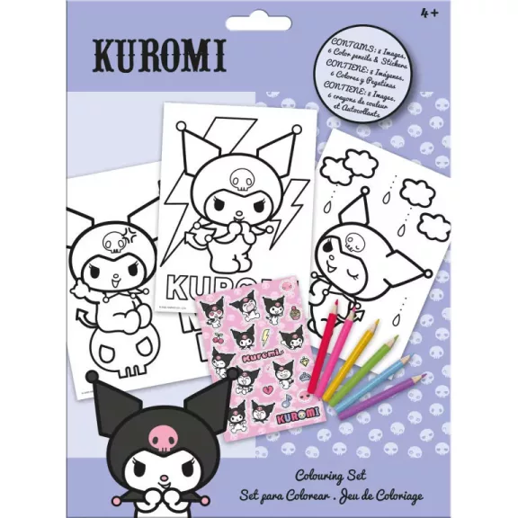 Hello Kitty Kuromi színező szett matricával Hello Kitty Kuromi színező szett matricával