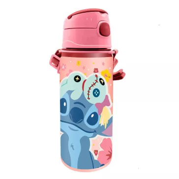   Disney Lilo és Stitch, A csillagkutya Scrump alumínium szívószálas kulacs akasztóval 600 ml