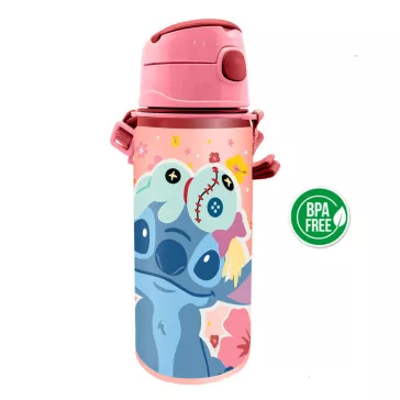   Disney Lilo és Stitch, A csillagkutya Scrump alumínium szívószálas kulacs akasztóval 600 ml