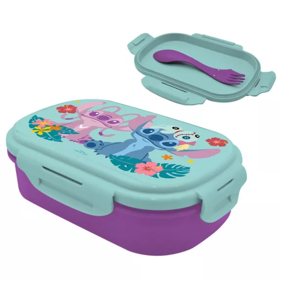 Disney Lilo és Stitch, A csillagkutya Island szendvicsdoboz + evőeszköz szett Disney Lilo és Stitch, A csillagkutya Island szendvicsdoboz + evőeszköz szett