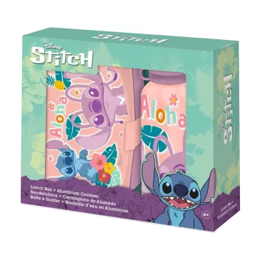   Disney Lilo és Stitch, A csillagkutya Aloha szendvicsdoboz + alumínium kulacs szett