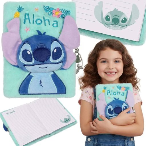 Disney Lilo és Stitch, A csillagkutya Aloha 3D plüss A5 lakatos napló