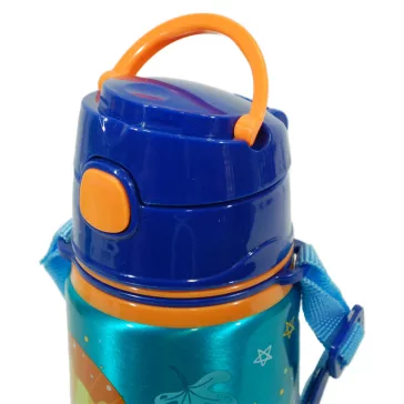   Állatos Jungle alumínium szívószálas kulacs akasztóval 600 ml