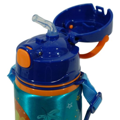 Jungle, Állatos alumínium szívószálas kulacs akasztóval 600 ml