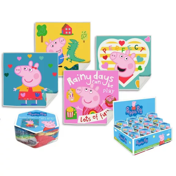 Peppa malac Pack mágikus kéztörlő arctörlő, törölköző 30x30cm Peppa malac Pack mágikus kéztörlő arctörlő, törölköző 30x30cm