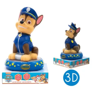 Mancs Őrjárat Chase éjjeli lámpa, éjszakai fény LED 3D