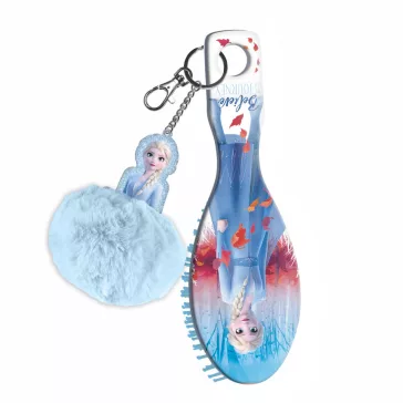 Disney Jégvarázs Elsa mini hajkefe pompom dísszel