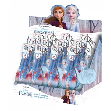 Disney Jégvarázs Elsa mini hajkefe pompom dísszel