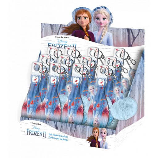 Disney Jégvarázs Elsa mini hajkefe pompom dísszel