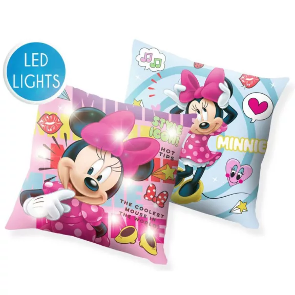 Disney Minnie Style Icon LED világító párna, díszpárna 40x40 cm Disney Minnie Style Icon LED világító párna, díszpárna 40x40 cm