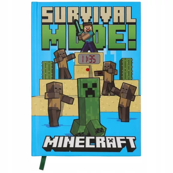Minecraft Fight A/5 vonalas füzet beépített órával