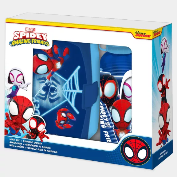 Pókember Blue Web szendvicsdoboz + alumínium kulacs szett