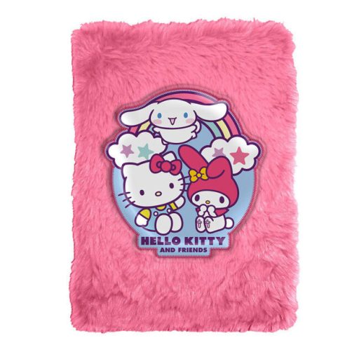 Hello Kitty Friends plüss A5 notesz, jegyzetfüzet