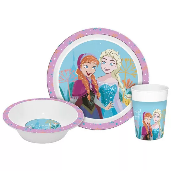 Disney Jégvarázs Enchanted étkészlet, micro műanyag szett Dobozban Disney Jégvarázs Enchanted étkészlet, micro műanyag szett Dobozban