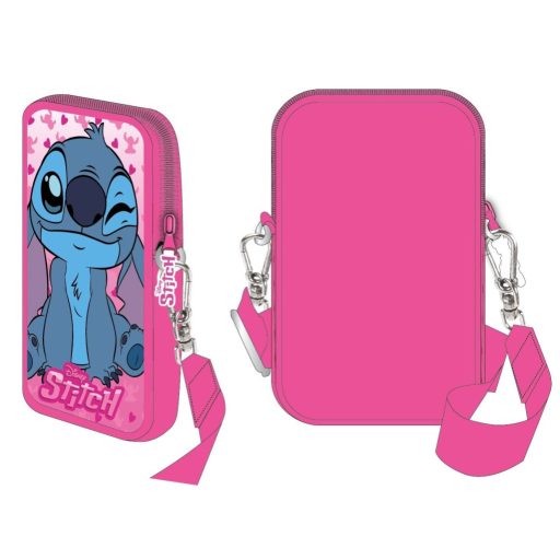 Disney Lilo és Stitch, A csillagkutya Pink Deluxe telefontartó táska 18 cm