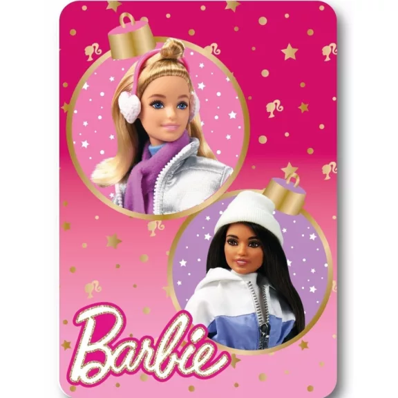 Barbie Winter Karácsonyi polár takaró 100x140cm Barbie Winter Karácsonyi polár takaró 100x140cm