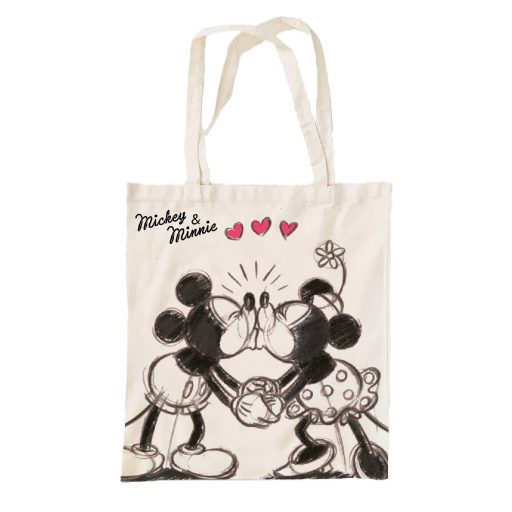Disney Minnie Mickey Kiss vászontáska, bevásárlótáska 44 cm