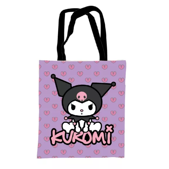 Hello Kitty Kuromi vászontáska, bevásárlótáska 44 cm Hello Kitty Kuromi vászontáska, bevásárlótáska 44 cm