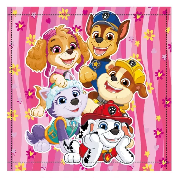 Mancs Őrjárat Happy Team kéztörlő, arctörlő, törölköző 30x30cm Mancs Őrjárat Happy Team kéztörlő, arctörlő, törölköző 30x30cm