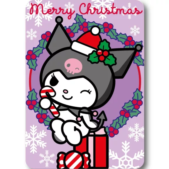 Hello Kitty Kuromi Karácsonyi polár takaró 100x140cm Hello Kitty Kuromi Karácsonyi polár takaró 100x140cm