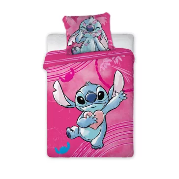  Disney Lilo és Stitch, A csillagkutya Heartbeat gyerek, ovis ágyneműhuzat 100×135 cm, 40×60 cm