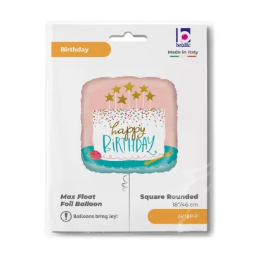 Happy Birthday Confetti Cake fólia lufi 46 cm