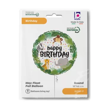 Happy Birthday Jungle Dots fólia lufi 46 cm
