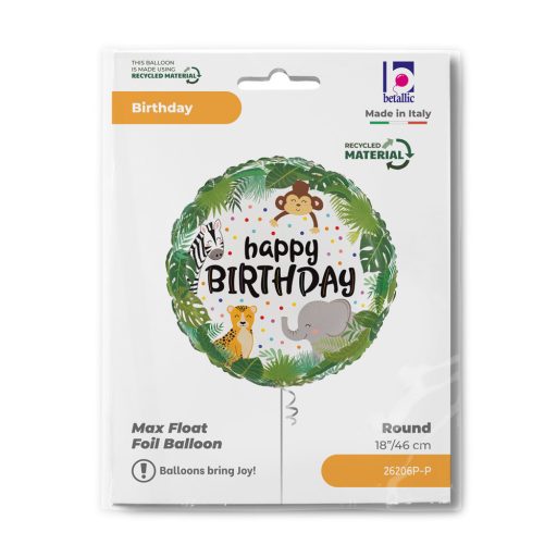 Happy Birthday Jungle fólia lufi 46 cm