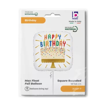 Happy Birthday Cake Candles fólia lufi 46 cm