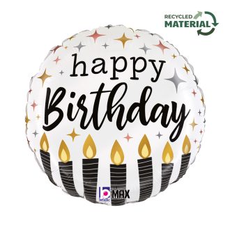 Happy Birthday Satin Candle fólia lufi 46 cm