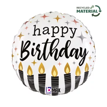 Happy Birthday Satin Candle fólia lufi 46 cm