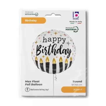 Happy Birthday Satin Candle fólia lufi 46 cm