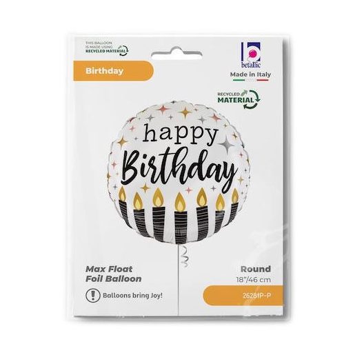 Happy Birthday Satin Candle fólia lufi 46 cm