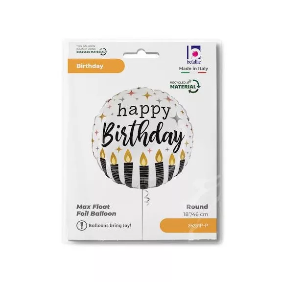 Happy Birthday Satin Candle fólia lufi 46 cm
