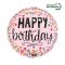 Happy Birthday Pink Confetti fólia lufi 46 cm