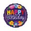 Happy Birthday Bold Blooms fólia lufi 46 cm